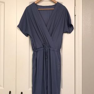 Grey drawstring waist Romper/Jumpsuit